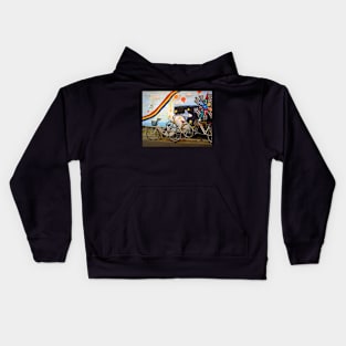 tokyo bicycle and rainbow Kids Hoodie